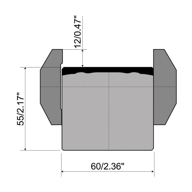 Matrijs adapter materiaal=C45, Max. capaciteit=1000kN/m. Met 60mm opnamebasis. Uitermate geschikt om de hoogte