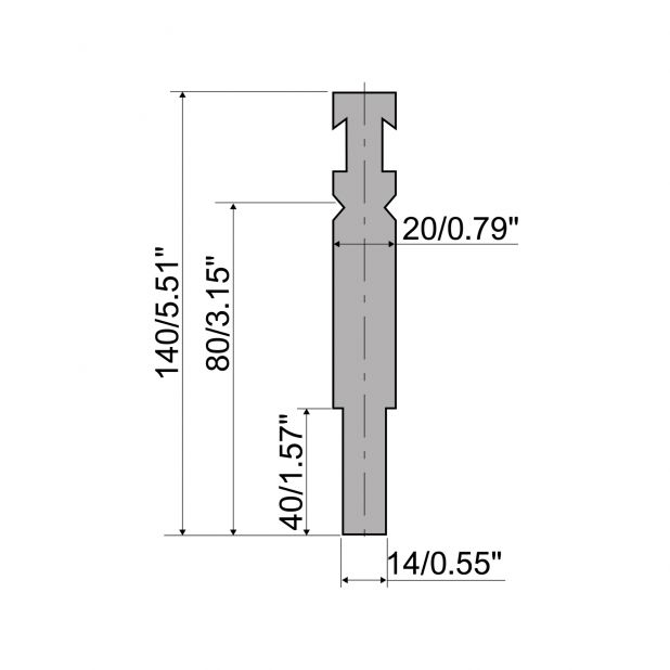 Radiusgereedschap en Dichtdrukgereedschap R3 RFA type met werkhoogte=80mm, Radius=-mm, Gereedschapsstaal=C45,