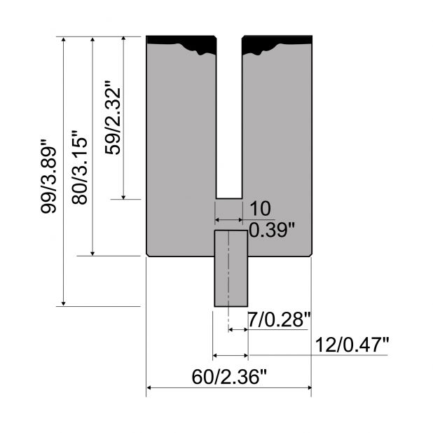 Dichtdrukmatrijs R4 met werkhoogte=80mm, Gereedschapsstaal=42cr, Max. capaciteit=500/1000kN/m. Te gebruiken me