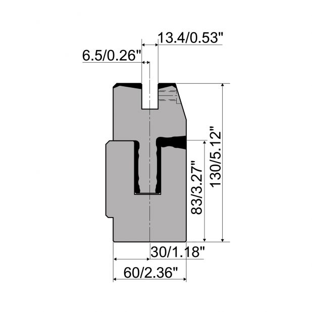 Pneumatische dichtdrukmatrijs R1 Eurostyle type met totaal hoogte=130mm, Materiaal=42cr, Max. capaciteit=1000k