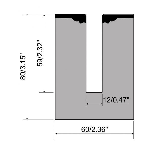 Dichtdrukmatrijs R1 TOP Eurostyle type met hoogte=80mm, Gereedschapsstaal=42Cr, Max. capaciteit=500-1000kN/m.