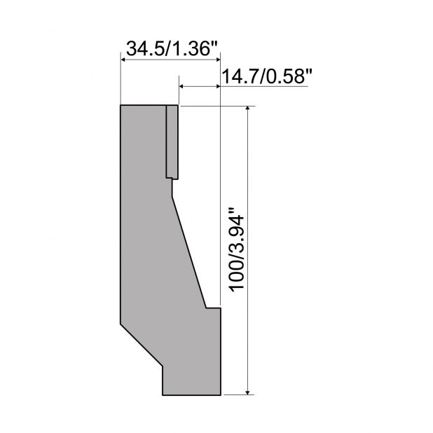 Dichtdrukmatrijzen voor beweegbare tafel R2/R3 type met hoogte=100mm, Gereedschapsstaal=C45, Max. capaciteit=1
